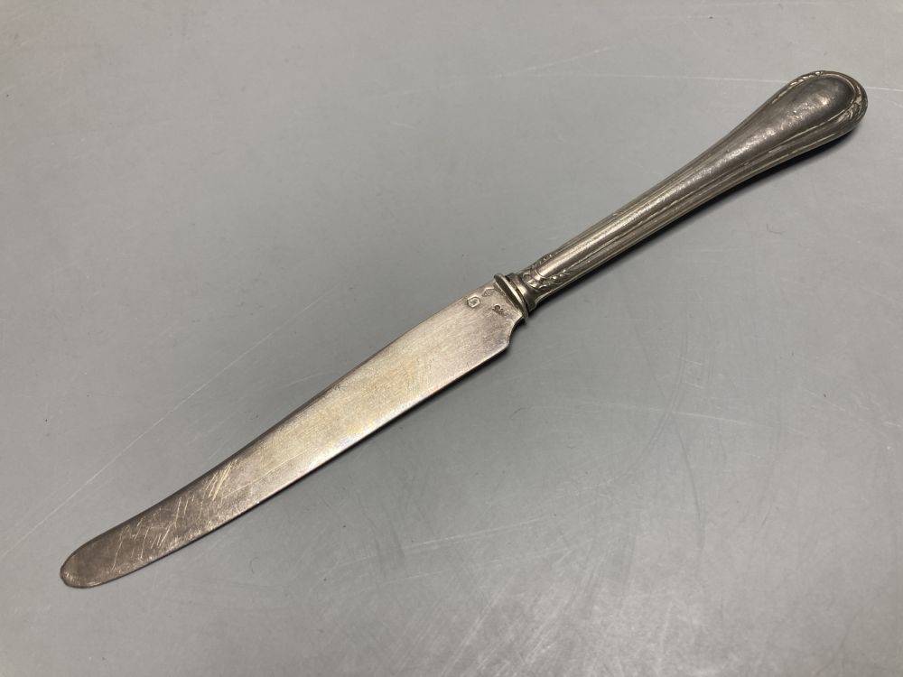 A late Victorian silver mounted ribbed glass match strike, Birmingham, 1896, height 63mm & 3 other items.